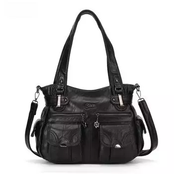 Женская сумка через плечо из искусственной кожи большой вместимости 2024 года - европейская и американская модная сумка