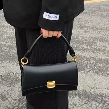 Женская сумка через плечо из искусственной кожи, однотонная сумка с верхней ручкой