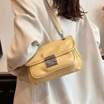 Женская сумка через плечо из искусственной кожи, сумка через плечо и дорожная сумка люксового бренда с цепочкой