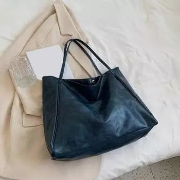 Женская сумка через плечо из искусственной кожи, большая вместимость, гладкая поверхность, тонкий ремешок, магнитная пряжка, однотонная, устойчивая к царапинам женская сумка вино красного