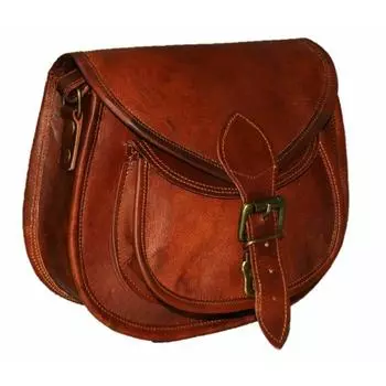 Женская сумка через плечо из козьей кожи, винтажная коричневая сумка-мессенджер на плечо 7 x 9 x 3 in коричневый