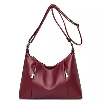 Женская сумка через плечо из мягкой кожи, сумка-мессенджер, бесплатный кошелек и набор для карточек 30cm*10cm*26cm чёрный