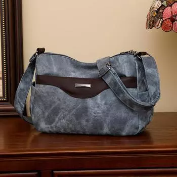 Женская сумка через плечо из мягкой кожи с вышивкой, сумка через плечо большой вместимости чёрный