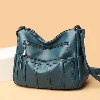 Женская сумка через плечо из мягкой кожи для мам среднего возраста красный