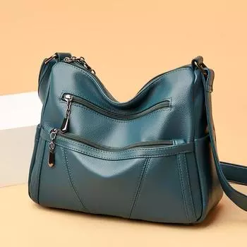 Женская сумка через плечо из мягкой кожи Женская сумка для мам среднего возраста Сумка через плечо бордовый