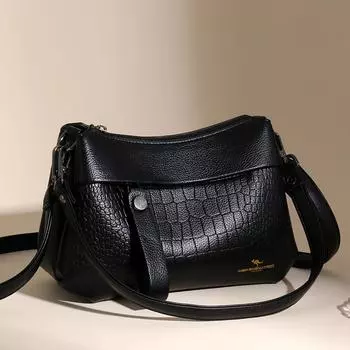 Женская сумка через плечо из мягкой кожи, женская сумка-мессенджер большой вместимости