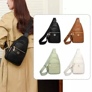 Женская сумка через плечо из мягкой кожи, нагрудная сумка, винтажный мобильный кошелек через плечо для монет коричневый