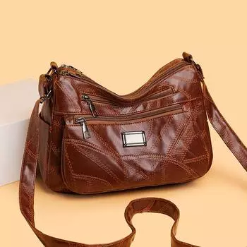 Женская сумка через плечо из мягкой кожи, сумка для матери среднего возраста, большая вместительная сумка через плечо красный