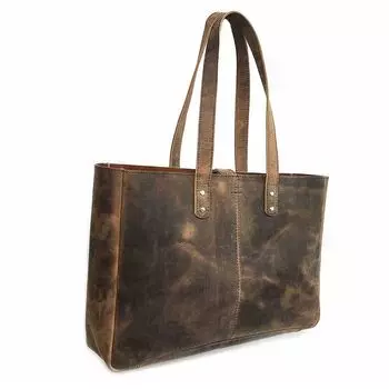 Женская сумка через плечо из натуральной кожи, дорожная сумка, большой коричневый женский кошелек 12 x 16 x 5 in коричневый