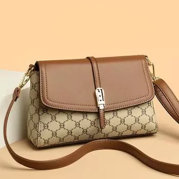 Женская сумка через плечо из натуральной кожи, портативная сумка через плечо в стиле ретро, сумка-мессенджер с несколькими отделениями в Европе и Америке 24*9*17cm