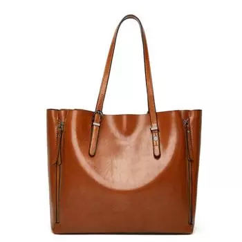 Женская сумка через плечо из натуральной кожи, женская портативная большая сумка, масляная восковая большая сумка, повседневная женская сумка зелёный