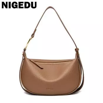 Женская сумка через плечо из натуральной кожи, модные женские сумки через плечо, кошельки для телефонов, дизайнерская женская сумка, полукруглые подмышечные сумки 29X18X10CM чёрный