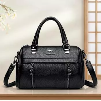 Женская сумка через плечо из натуральной кожи, портативная сумка через плечо в стиле ретро, большая вместительная сумка-мессенджер, сумка-мессенджер в Европе и Америке 28*12*18CM хаки