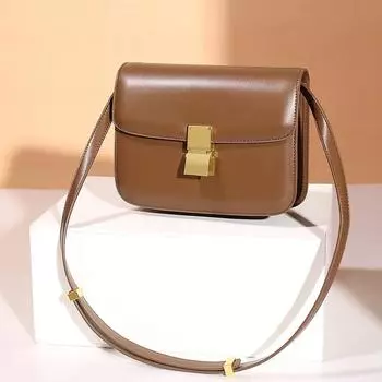 Женская сумка через плечо из натуральной кожи, модные брендовые небольшие квадратные сумки, роскошные дизайнерские сумки, модные сумки-мессенджеры, сумки из тофу (20cm<Max Length<30cm)