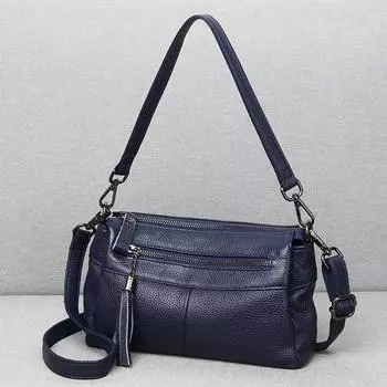 Женская сумка через плечо из натуральной кожи, высококачественная многослойная мягкая кожаная сумка, женская сумка-мессенджер через плечо