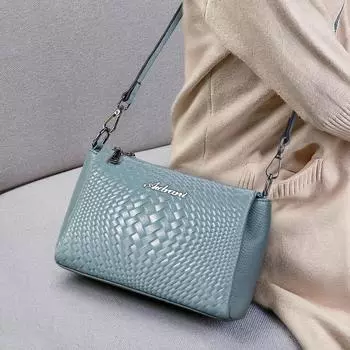 Женская сумка через плечо из натуральной кожи, модная мягкая сумка из коровьей кожи, женская сумка через плечо, большая вместимость, сумка-мессенджер чёрный