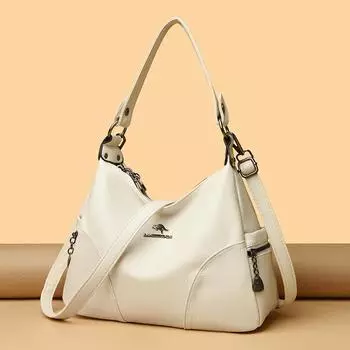 Женская сумка через плечо из натуральной мягкой искусственной кожи, большая вместимость, женские сумки
