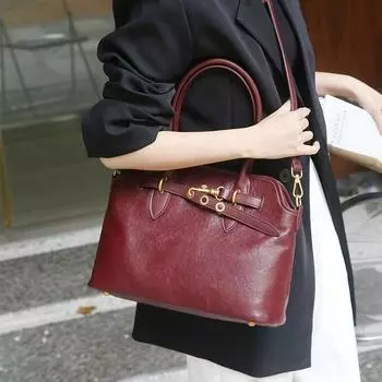 Женская сумка через плечо из натуральной кожи растительного дубления из коровьей кожи, простая модная сумка через плечо чёрный