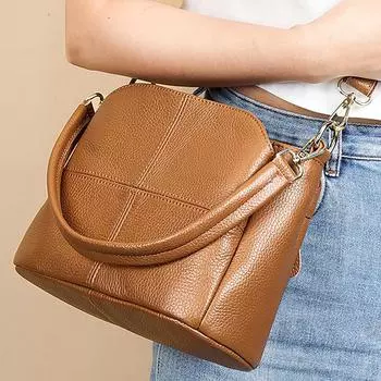 Женская сумка через плечо из натуральной кожи, универсальная сумка через плечо и кошелек, дизайнерская брендовая роскошная женская сумка через плечо из коровьей кожи кофейный