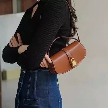 Женская сумка через плечо из натуральной кожи с новым замком, высококачественная дизайнерская сумка через плечо из кожи седла