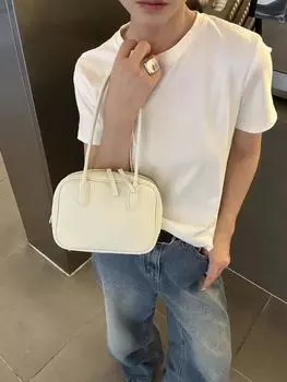 женская сумка через плечо из натуральной кожи с длинным ремнем в форме шара для боулинга togo, нишевый дизайн, сумка через плечо из натуральной кожи 20x7.5x15cm