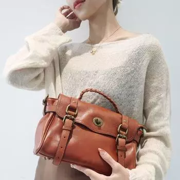 Женская сумка через плечо из натуральной кожи в стиле ретро - модная европейская и американская сумка-мессенджер 25 x 10 x 16 cm кофейный