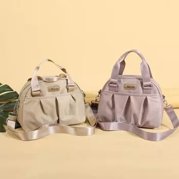 Женская сумка через плечо из нейлона, плиссированная сумка для пожилых мам среднего возраста коричневый