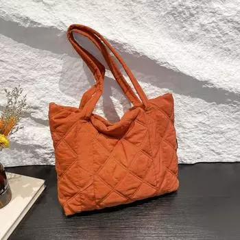 Женская сумка через плечо из нейлоновой ткани, вместительная, однотонная, сумка-тоут чёрный