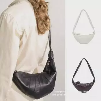 Женская сумка через плечо из овчины Croissant - модный стиль 2024 Niche Dumpling