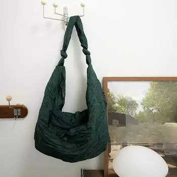 Женская сумка через плечо из плиссированного нейлона, модная новая женская сумка через плечо для поездок на работу чёрный