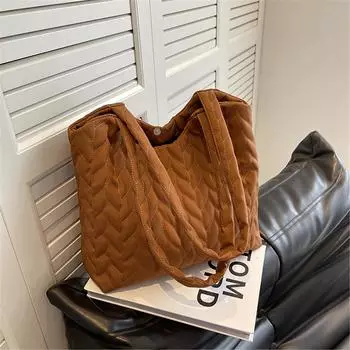 Женская сумка через плечо из ткани Оксфорд, женская сумка через плечо, складки, вышивка ромбами, сумка под мышкой чёрный