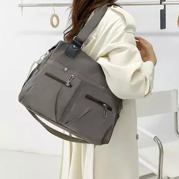 Женская сумка через плечо из водонепроницаемого нейлона с ручкой сверху и застежкой-молнией красный