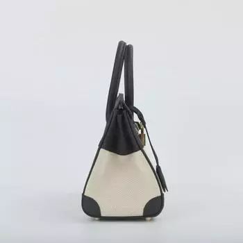 Женская сумка через плечо из высококачественного холста и натуральной кожи — большая вместимость, повседневная строчка, контрастный цвет, стиль почтальона 25cm x 13cm x 20cm