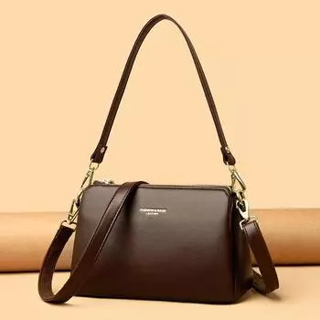 Женская сумка через плечо из высококачественной твердой кожи, женские сумки