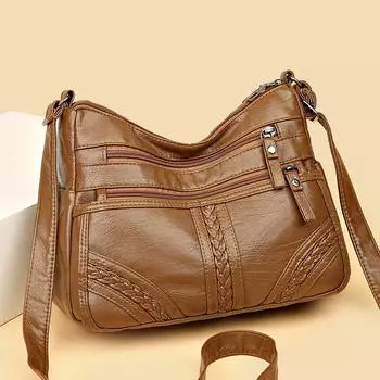 Женская сумка через плечо Кожаная сумка через плечо Сумка для матери среднего возраста серый