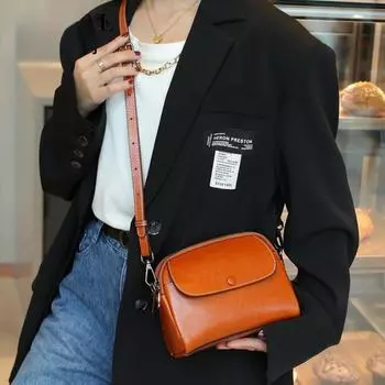 Женская сумка через плечо, кожаная сумка для мобильного телефона, ретро-мини-сумка, модная сумка через плечо чёрный