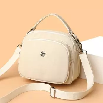 Женская сумка через плечо, легкая нейлоновая сумка через плечо бежевый