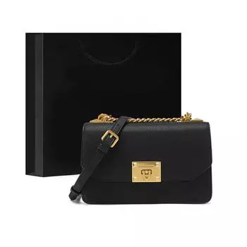 Женская сумка через плечо, легкая роскошная маленькая квадратная сумка через плечо, подарок на день рождения подруге, длина 22 см, высота 13 см, ширина 7 см чёрный