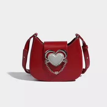 Женская сумка через плечо Love Metal Design Sweet Cool Spicy Girls Y2K New Bag Индивидуальная универсальная стильная сумка на одно плечо подмышкой (20cm<Max Length<30cm)