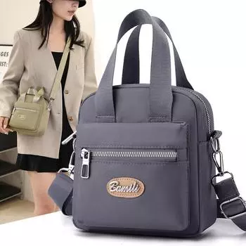 Женская сумка через плечо, маленькая сумка из нейлона хаки