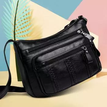 Женская сумка через плечо, маленькие сумки через плечо для женщин, легкие сумки, сумка через плечо из искусственной кожи чёрный