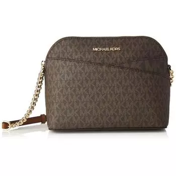 Женская сумка через плечо Michael Kors Jet Set Travel MK Signature Dome коричневая mk gold