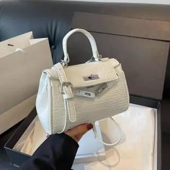 Женская сумка через плечо, модная и универсальная, новинка лета 2024, маленькая квадратная сумка, элитная женская сумка с замком и пряжкой