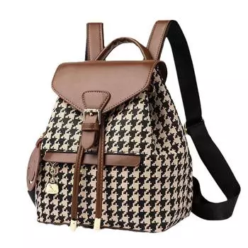 Женская сумка через плечо, модная повседневная корейская версия большой вместимости, женская сумка-рюкзак Thousand Bird Grid для женщин 21x13x25cm