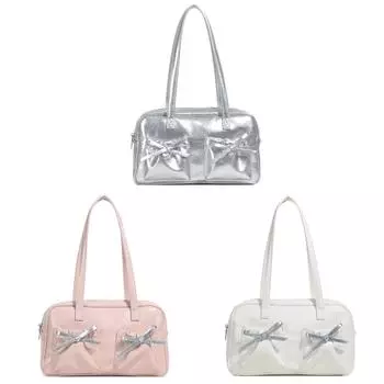 Женская сумка через плечо, модная сумка из искусственной кожи для отпуска и путешествий (Серебряный)