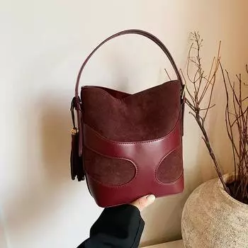 Женская сумка через плечо, модная сумка-ведро в стиле ретро, дизайнерские сумки, женские сумки через плечо, кошельки и сумки, сумки для мам и детей one size коричневый