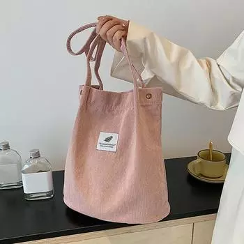 Женская сумка через плечо, модная, универсальная, вельветовая, большая вместимость, портативная, женская, повседневная, дорожная сумка 34x12x38cm зелёный