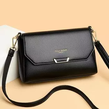 Женская сумка через плечо Mom Small Leather Large Capacity Fashion Cowhead Bag красный