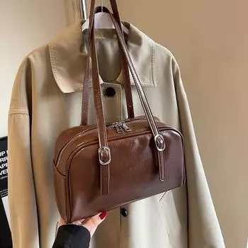 Женская сумка через плечо, монохромная модная сумка с регулируемыми ремнями, сумка подмышкой для работы, шопинга, путешествий