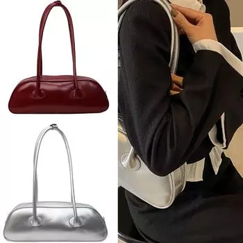 Женская сумка через плечо, мягкая искусственная кожа, сумки, простой клатч, сумка через подмышку во французском стиле, сумка для покупок и свиданий на каждый день вино красного